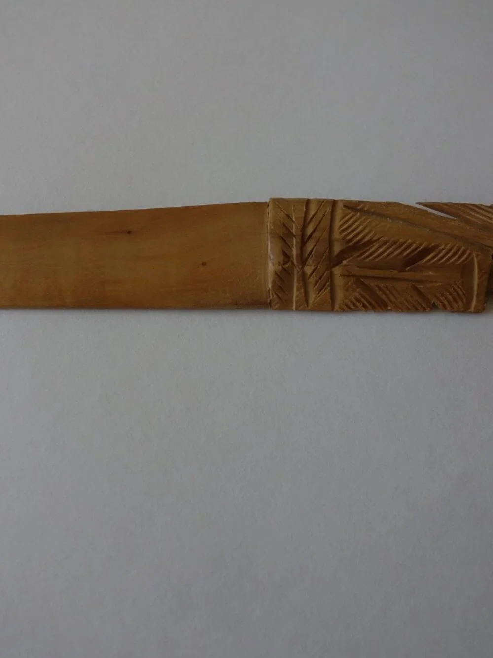 Vintage Carved Bird Handle Wooden Letter Opener about 7.25